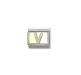 NOMINATION CLASSIC GOLD GLİTTER LETTERS V CHARM 030291-22