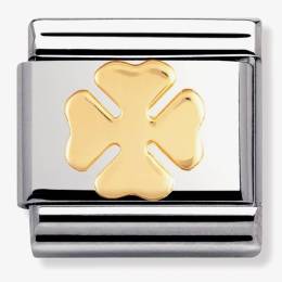 Nomination CLASSIC Gold Good Luck 4 Leaf Clover Charm 030115-06