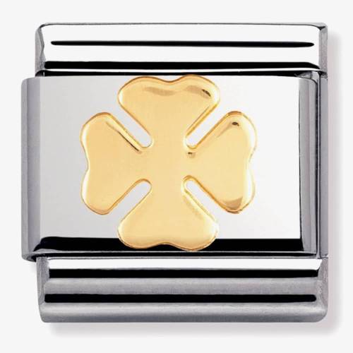 Nomination CLASSIC Gold Good Luck 4 Leaf Clover Charm 030115-06 - 0