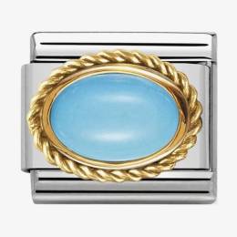 Nomination CLASSIC Gold Hard Stones Oval Turquoise Charm 030507-06