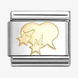 Nomination CLASSIC Gold Heart Speech Bubble Charm 030116/22