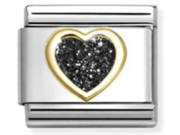 Nomınatıon Classic Gold Heart with Glitter Charm 030220-10