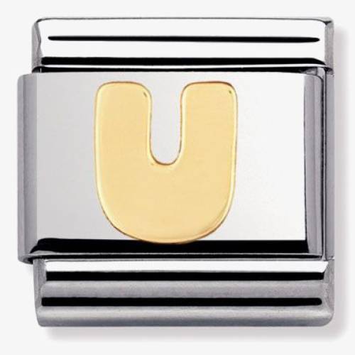 Nomination CLASSIC Gold Letters U Charm 030101-21 - 0