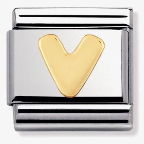 Nomination CLASSIC Gold Letters V Charm 030101-22 - 0