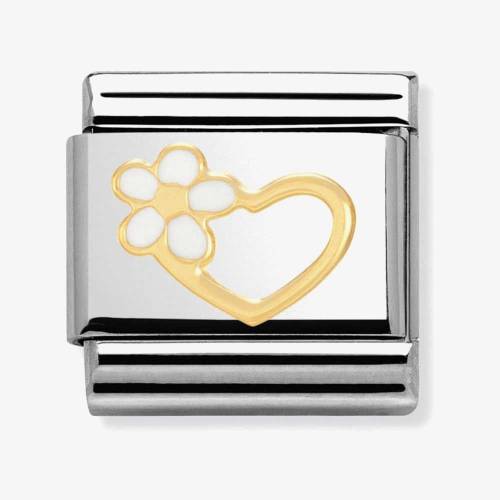 Nomination CLASSIC Gold Love Heart With Flower Charm 030253/40 - 0