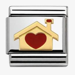 Nomination CLASSIC Gold Love Home with Heart Charm 030283-07