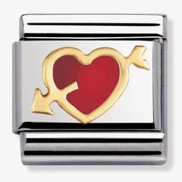 Nomination CLASSIC Gold Love Red Heart and Arrow Charm 030207-12