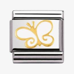 Nomination CLASSIC Gold Nature White Butterfly Charm 030278-03