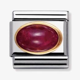 Nomination CLASSIC Gold Oval Ruby Charm 030504-10