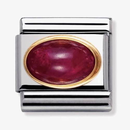 Nomination CLASSIC Gold Oval Ruby Charm 030504-10 - 0