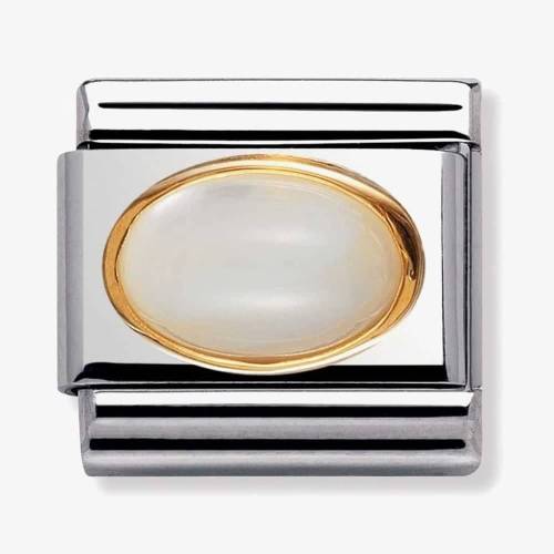 Nomination CLASSIC Gold Oval Stones Mother Of Pearl Charm 030502-12 - 0