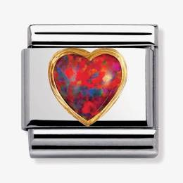 Nomination CLASSIC Gold Red Opal Heart Stones Charm 030501-08