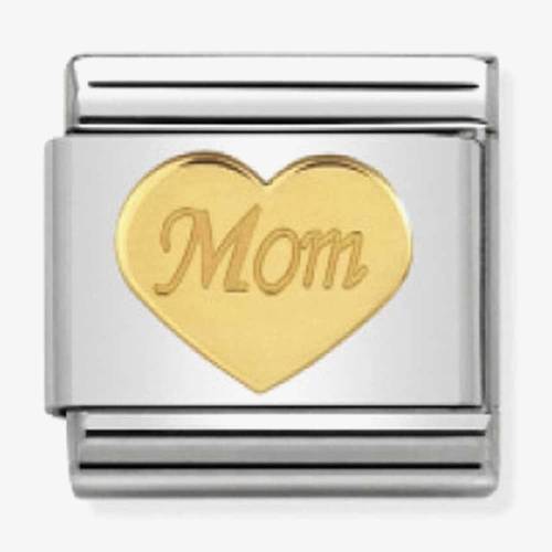 Nomination CLASSIC Gold Symbols Mom Heart Charm 030162-37 - 0