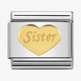 Nomination CLASSIC Gold Symbols Sister Heart Charm 030162-36