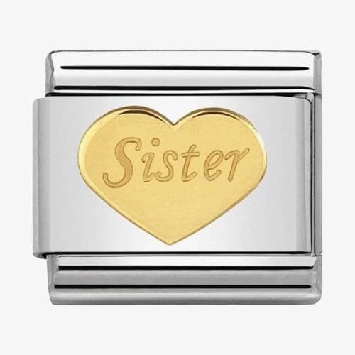 Nomination CLASSIC Gold Symbols Sister Heart Charm 030162-36 - 0