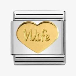 Nomination CLASSIC Gold Symbols Wife Heart Charm 030162-42