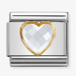 Nomination CLASSIC Gold White Heart Charm 030610-010