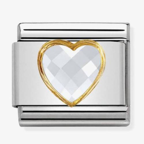 Nomination CLASSIC Gold White Heart Charm 030610-010 - 0