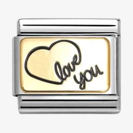 Nomination CLASSIC Heart Outline Love You Charm 030284/60