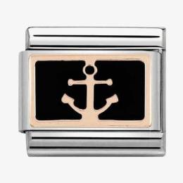 Nomination Classic Rose-Gold Black 'Boat Anchor' Charm 430201-18