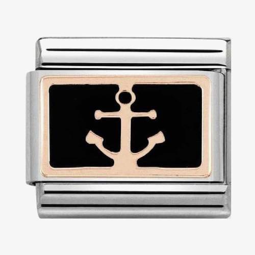 Nomination Classic Rose-Gold Black 'Boat Anchor' Charm 430201-18 - 0