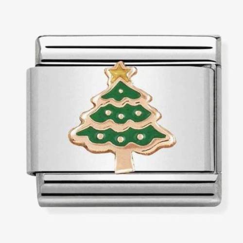 Nomination CLASSIC Rose Gold Christmas Tree with Green Enamel Charm 430203-05 - 0