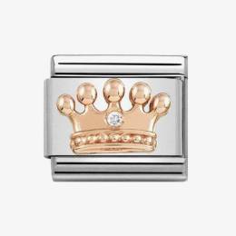 Nomination CLASSIC Rose Gold Crown with Cubic Zirconia Charm 430305-24