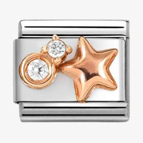 Nomination CLASSIC Rose Gold Cubic Zirconia Raised Star Charm 430305-50 - 0