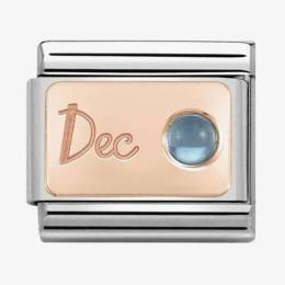 Nomination CLASSIC Rose Gold December Light Blue Topaz Charm 430508-12