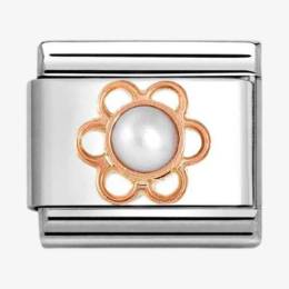 Nomination CLASSIC Rose Gold Freshwater Pearl Flower Charm 430503-02