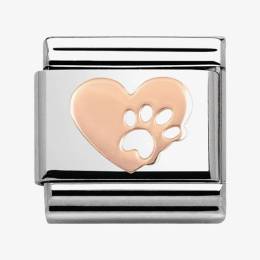 Nomination CLASSIC Rose Gold Heart Pawprint Charm 430104/12