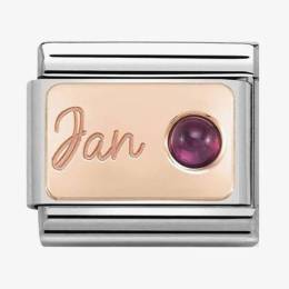 Nomination CLASSIC Rose Gold January Garnet Charm 430508-01