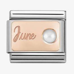 Nomination CLASSIC Rose Gold June White Pearl Charm 430508-06