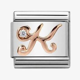 Nomination CLASSIC Rose Gold Letters K Charm 430310-11