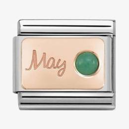 Nomination CLASSIC Rose Gold May Emerald Charm 430508-05