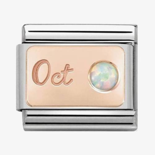 Nomination CLASSIC Rose Gold October White Opal Charm 430508-10 - 0