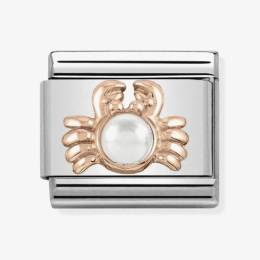 Nomination CLASSIC Rose Gold Relief Crab with White Pearl Charm 430511/01