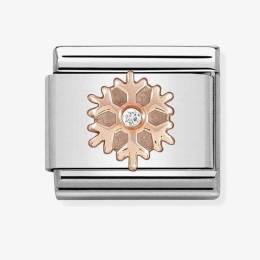 Nomination CLASSIC Rose Gold Snowflake with Cubic Zirconia Charm 430305-23