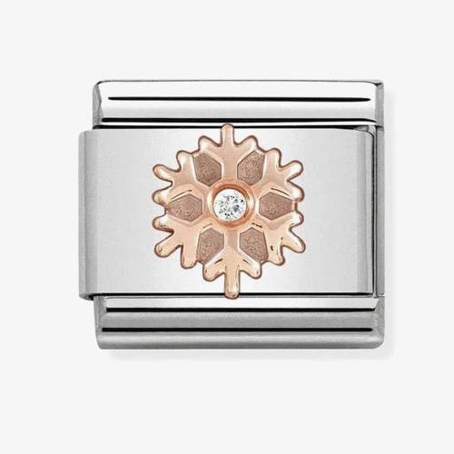 Nomination CLASSIC Rose Gold Snowflake with Cubic Zirconia Charm 430305-23 - 0