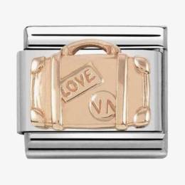 Nomination CLASSIC Rose Gold Symbols Engraved Suitcase Charm 430102-07