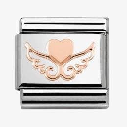 Nomination CLASSIC Rose Gold Symbols Heart With Wings Charm 430104-01