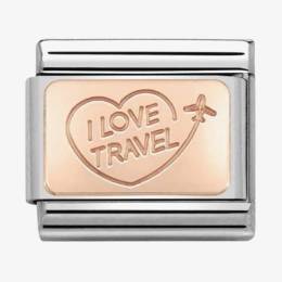 Nomination CLASSIC Rose Gold Symbols I Love Travel Charm 430110/02