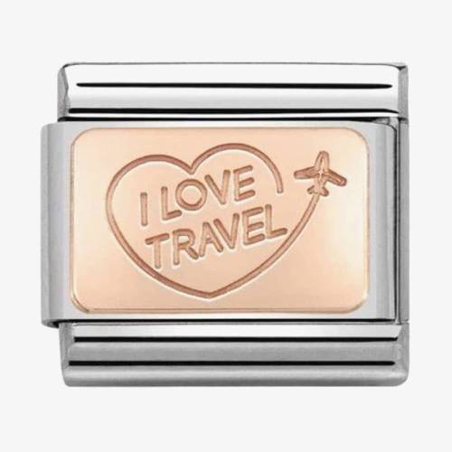 Nomination CLASSIC Rose Gold Symbols I Love Travel Charm 430110/02 - 0