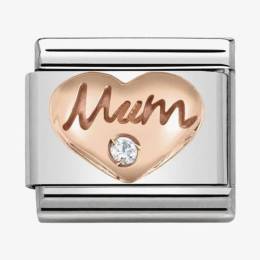 Nomination CLASSIC Rose Gold Symbols Mum Heart Charm 430305-10