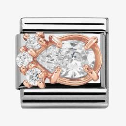 Nomination CLASSIC Rose Gold White Drop Charm 430309-01