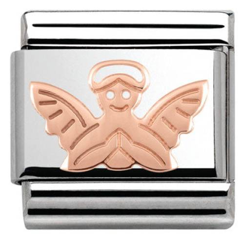 NOMINATION Classic S/Steel,Bonded Rose Gold Angel 430104-14 - 0