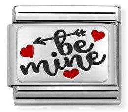 NOMINATION CLASSIC S/STEEL,ENAMEL, 925 SILVER,BE MINE WITH HEARTS 330208-52