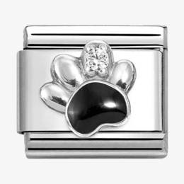 Nomination CLASSIC Silvershine Black Paw Print Charm 330321-12