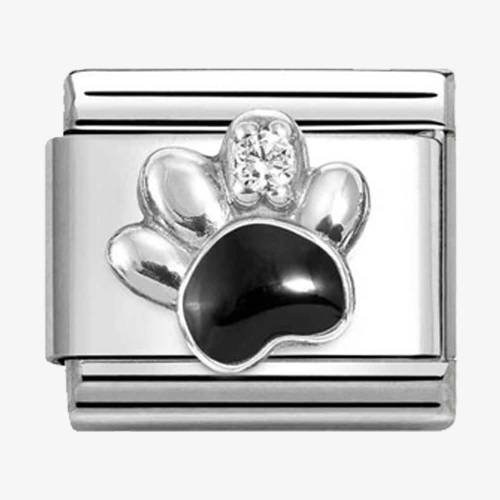 Nomination CLASSIC Silvershine Black Paw Print Charm 330321-12 - 0