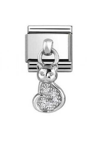 NOMİNATİON Classıc Silvershine Cat Dropper Charm 331800-18 - 0